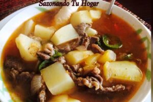 Delicioso caldillo de papas con carne molida