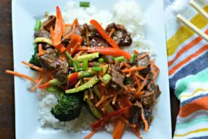 Receta fácil de carne molida con verduras y arroz